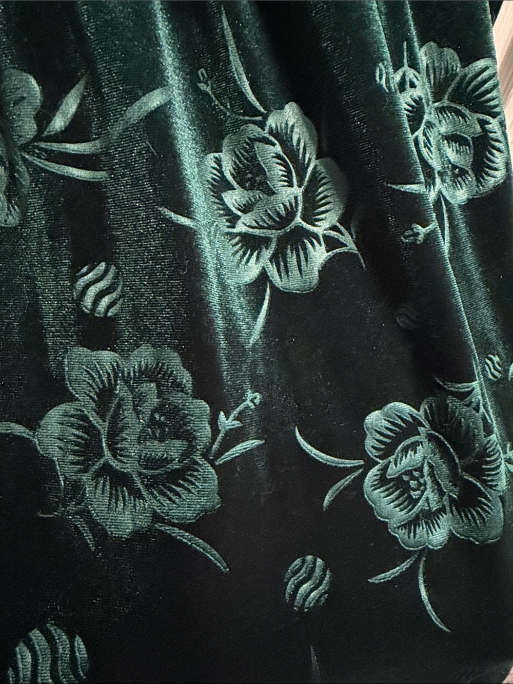 Baltic Born Dark Green Velvet Floral Maxi Dress - Picture 6 of 6
